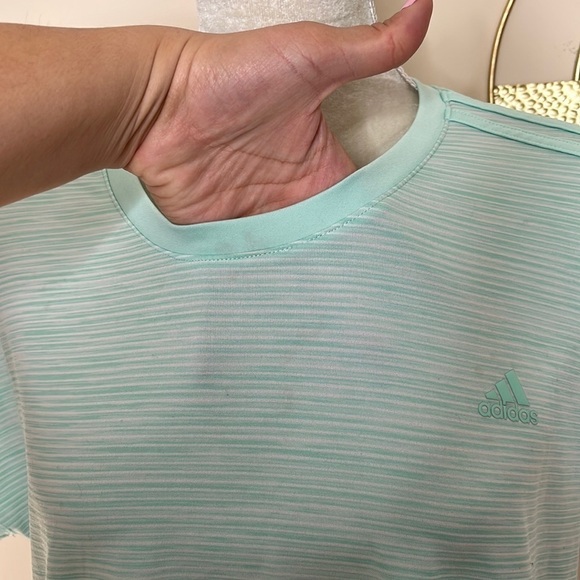 adidas • essentials climalite 3 stripe activewear tee - Picture 5 of 10
